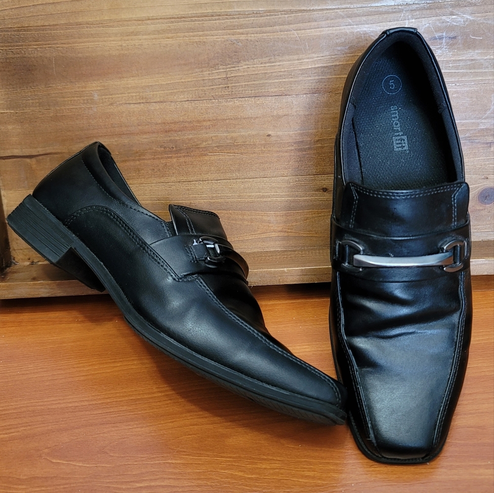 Smartfit Black Boys Dress Shoes